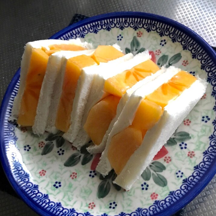 柿とクリームチーズのサンドイッチ レシピ 作り方 By Tonton22 楽天レシピ